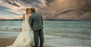 Launching a new life together, from the beach at the Timber House Resort.