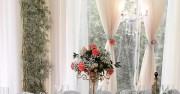 Wonderful, richly textured wedding decor in the Glam Tent at the Timber House Resort.